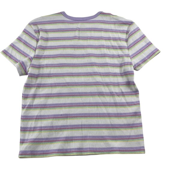 Tom & Jerry Graphic Striped T-Shirt XL Women's Purple White - Picture 4 of 4